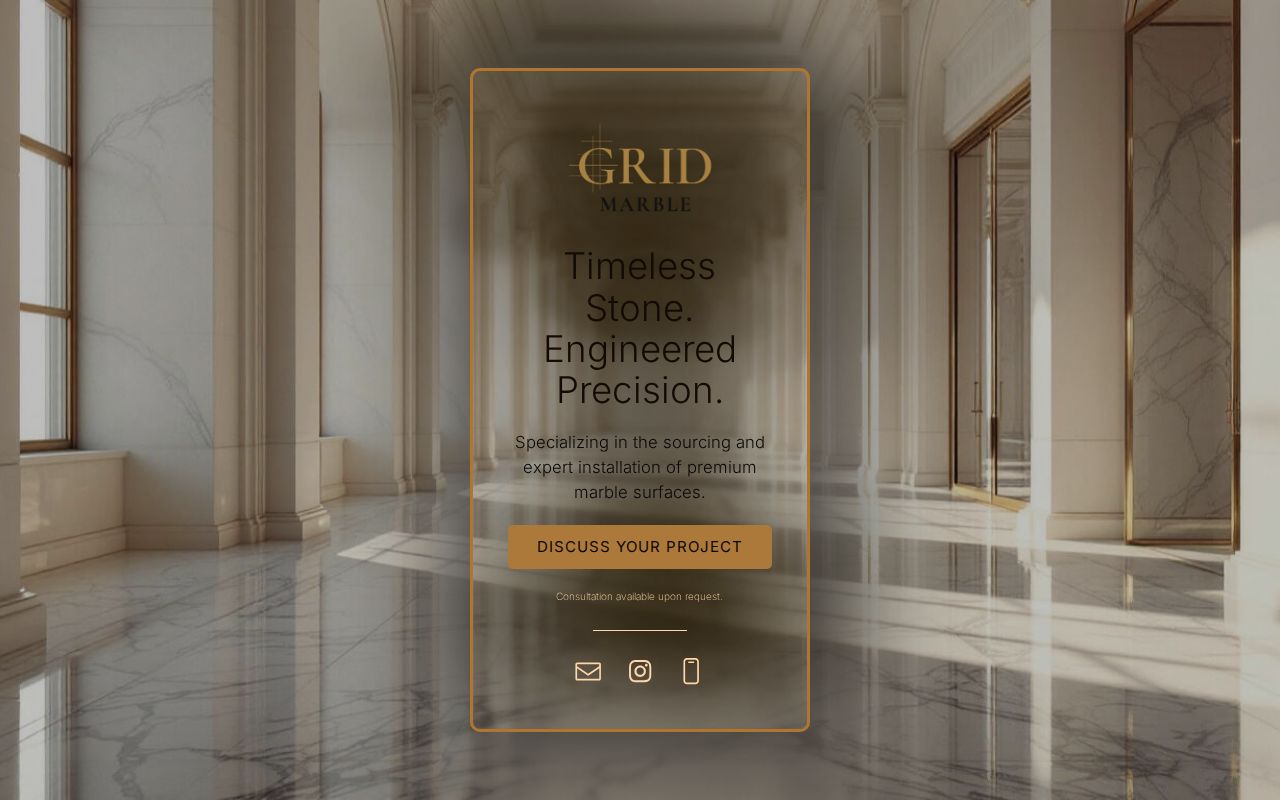 grid marble landing page